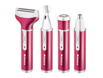 Depilator women's body shaver legs trimmer 4in1 interchangeable tips usb