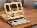 Desk easel wooden case with drawer tilt adjustment