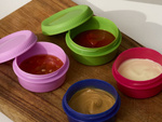 Dip containers for dips sauces 80ml 8pcs lid dressing set