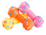 Dog toy squeaky chew rubber dumbbell bone