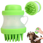 Dog wash cat silicone brush with liquid soap dispenser