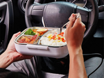 Electric lunchbox heated container for work truck lunches