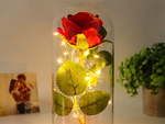 Everlasting rose in glass gift led luminous box