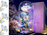 Everlasting rose in glass gift led luminous glass box for the occasion of women