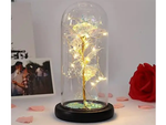 Everlasting rose in glass gift led luminous glass box for the occasion of women