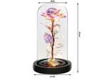 Everlasting rose in glass gift led luminous glass box for the occasion of women