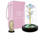 Everlasting rose in glass gift led luminous glass box for the occasion of women