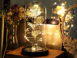 Everlasting rose in glass gift led luminous glass box for the occasion of women