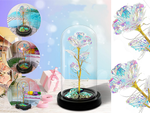 Everlasting rose in glass gift led luminous glass box for the occasion of women