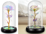 Everlasting rose in glass gift led luminous glass box for the occasion of women