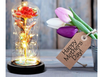 Everlasting rose in glass gift led rgb luminous red glass for the occasion