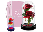 Everlasting rose in glass luminous led rgb gift for occasion for women red