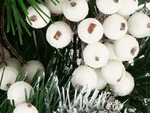 Frosted rowan white christmas decoration 5 pcs