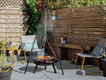 Garden fireplace large tripod stand grate hanging grill fireplace coal