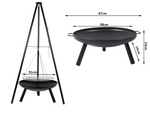 Garden fireplace large tripod stand grate hanging grill fireplace coal