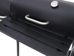 Garden grill large charcoal barrel bbq smoker with lid grate shelf wheels