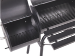 Garden grill large charcoal barrel bbq smoker with lid grate shelf wheels