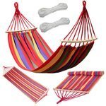 Garden hammock with frame hanging rocker with ropes