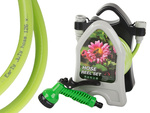 Garden waterring hose on a stand with a coiled spray gun 10m