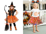 Halloween dress up costume tutu skirt pumpkin headband bow glowing