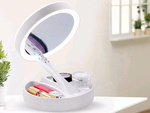 Illuminated 22 led 2 x 3 x usb cosmetic mirror