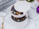 Jewellery box organiser round pull-out box