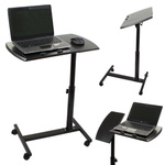 Laptop table on wheels adjustable desk