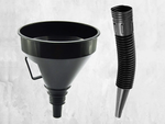 Large fuel funnel with strainer for tank oil