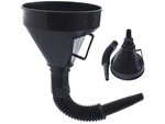 Large fuel funnel with strainer for tank oil