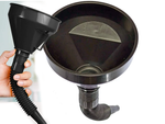 Large fuel funnel with strainer for tank oil