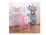 Laundry basket double shelf linen clothes basket