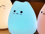 Led night light for kids rgb cat touch silicone