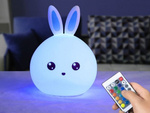 Led rabbit remote control rgb usb night light for kids