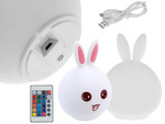 Led rabbit remote control rgb usb night light for kids