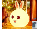 Led rabbit remote control rgb usb night light for kids