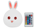 Led rabbit remote control rgb usb night light for kids