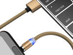 Magnetic charging cable 3w1 micro typ-c usb lightning 1m