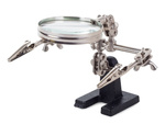 Magnifying glass third hand soldering tool holder