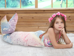 Mermaid tail blanket blanket sleeping bag warm luminous for girls soft horse