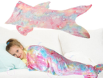 Mermaid tail blanket blanket sleeping bag warm luminous for girls soft horse