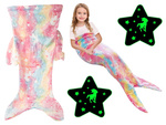 Mermaid tail blanket blanket sleeping bag warm luminous for girls soft horse