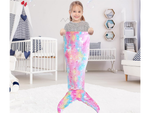 Mermaid tail blanket blanket sleeping bag warm luminous for girls soft horse