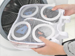 Mesh pouch for washing children's shoes with zipper capacious