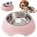 Metal dog bowl with removable insert 350ml