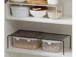 Metal shelf adjustable in width folding single level organiser