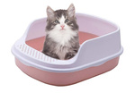 Open-ended cat litter box with soldna frame for litter + large shovel