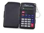 Pocket calculator 8 digit key ring folding case