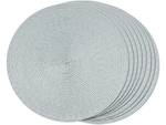 Round placemat for kitchen table plaited table mat grey