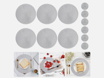 Round placemat for kitchen table plaited table mat grey