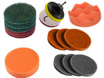 Set of polishing sponges for drill brushes cleaning pads 23 el.